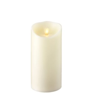 Liown Moving Flame 3.5" x 7" Pillar Candle Ivory