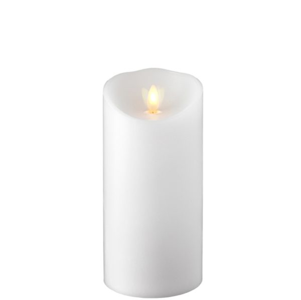 Liown Moving Flame 3.5" x 7" Pillar Candle White