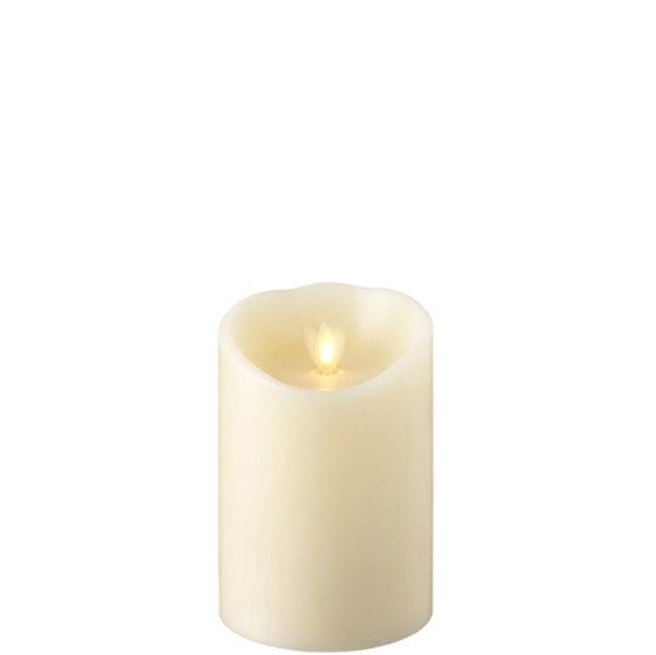 Liown Moving Flame 4" x 7" Pillar Candle Ivory