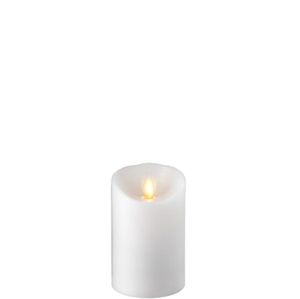 Liown Moving Flame 3" x 4" Pillar Candle White