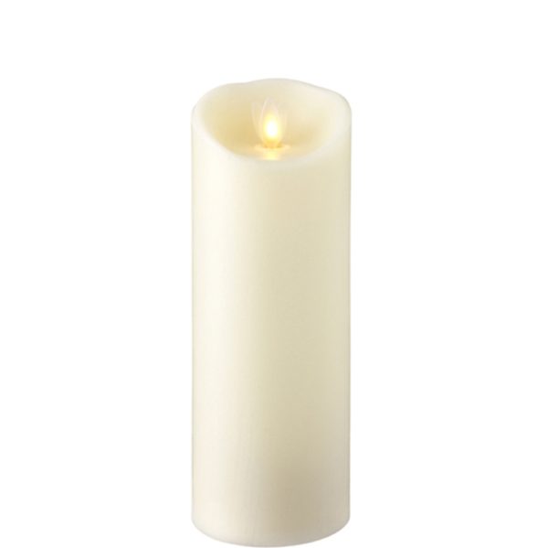 Liown Moving Flame 3" x 8" Pillar Candle Ivory