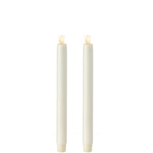 Liown Moving Flame 10" Taper Candle Ivory Set of 2