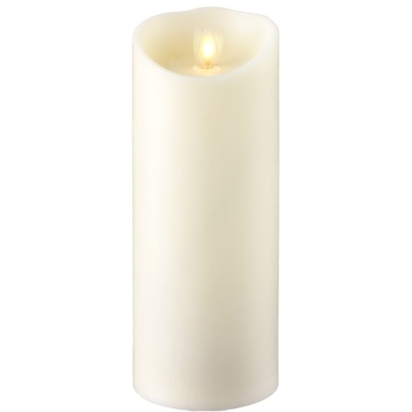 Liown Moving Flame 3.5" x 9" Pillar Candle Ivory