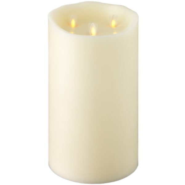 Liown Moving Flame 10 "Tri Flame Candle Ivory"