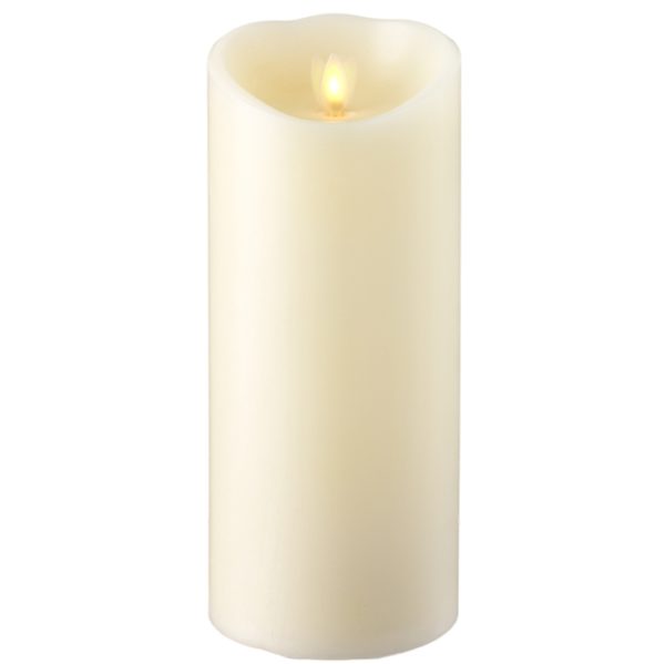Liown Moving Flame 4" x 9" Pillar Candle Ivory