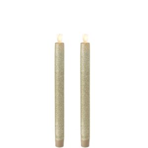 Liown Moving Flame 10" Taper Candle Tiffany Set of 2
