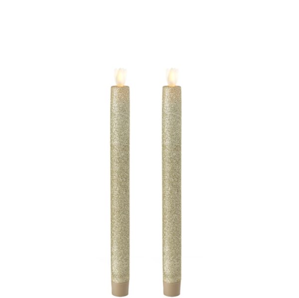 Liown Moving Flame 10" Taper Candle Tiffany Set of 2