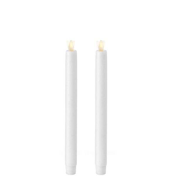 Liown Moving Flame 10" Taper Candle White Set of 2