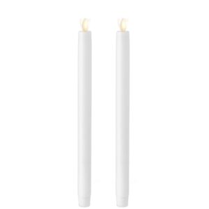 Liown Moving Flame 12" Taper Candle White Set of 2