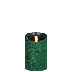 Liown Moving Flame 3.5" x 5" Pillar Candle Green