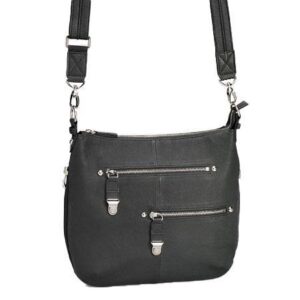 Chrome Zip Handbag  — Black