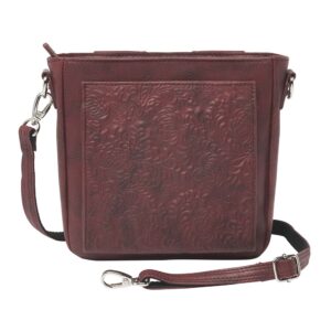 BOHO Mini Crossbody Concealed Carry Purse - Dark Red