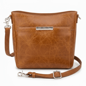 Slim Crossbody Concealed Carry Purse Distressed Buffalo - Caramel